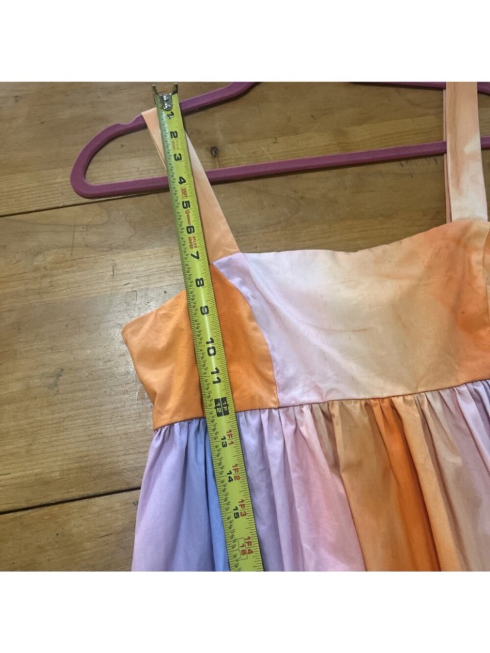 FRNCH Elegant Orange Maxi Dress Alyssa Sunset Women’s XS Orange Purple Umpire - Picture 6 of 12